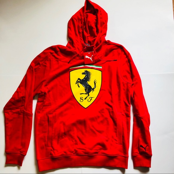 Puma Other - Puma Ferrari Collab Mens Red Hoodie Large Emblem